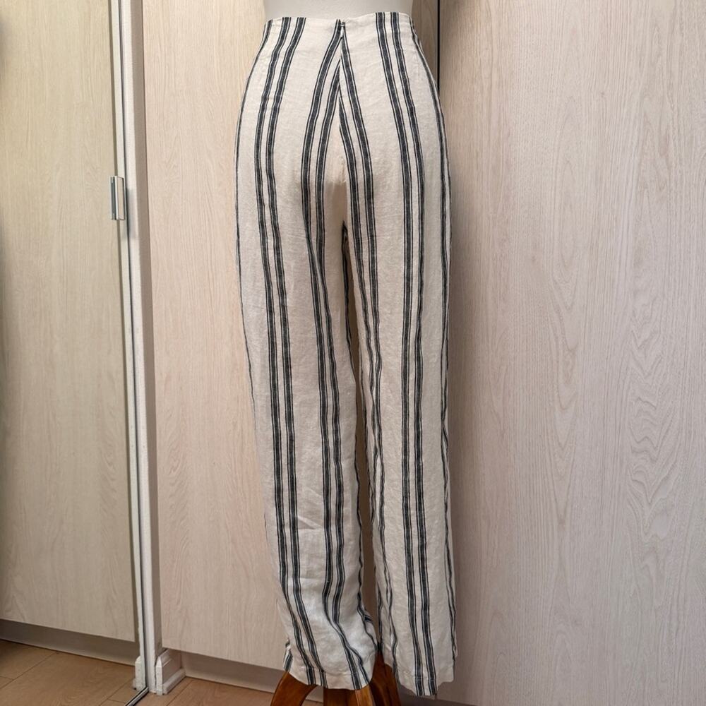 Reformation white and Black Striped cropped linen Pants size 0 - Picture 6 of 12
